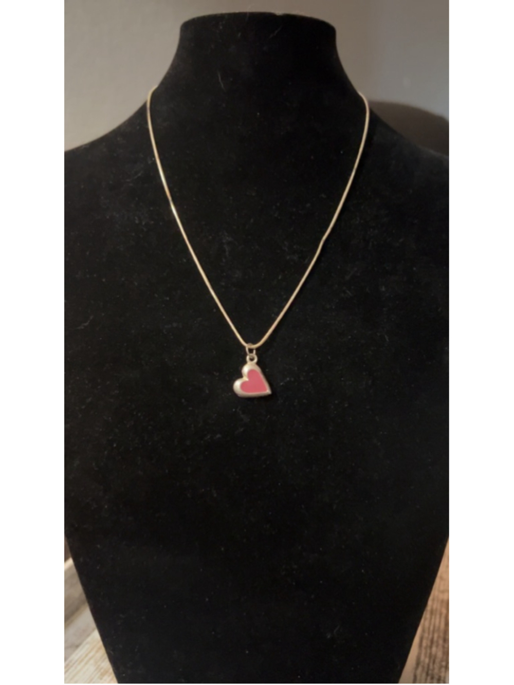 Women's Unbranded Silver Chain Necklace with pink Heart Charm, One Size